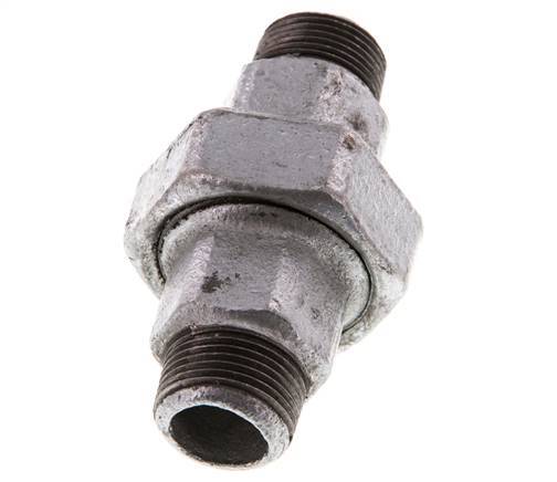 R 3/4'' Zinc plated Cast iron Double Nipple 3-pieces with Conically sealing 25 Bar