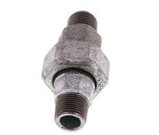 R 3/8'' Zinc plated Cast iron Double Nipple 3-pieces with Conically sealing 25 Bar