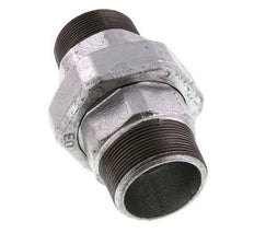 R 2'' Zinc plated Cast iron Double Nipple 3-pieces with Conically sealing 25 Bar