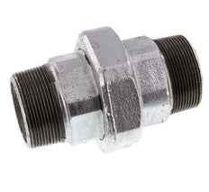 R 2'' Zinc plated Cast iron Double Nipple 3-pieces with Conically sealing 25 Bar