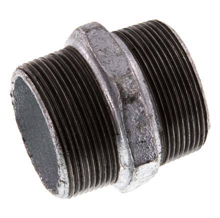 R 2'' Zinc plated Cast iron Double Nipple 25 Bar