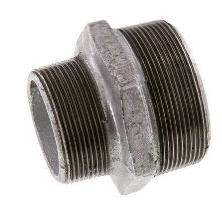 R 2 1/2'' x R 2'' Zinc plated Cast iron Double Nipple 25 Bar