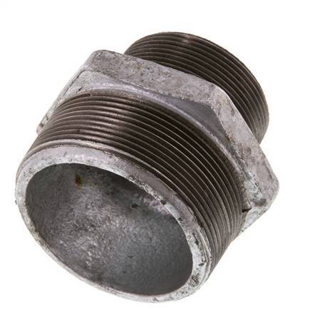 R 2 1/2'' x R 2'' Zinc plated Cast iron Double Nipple 25 Bar
