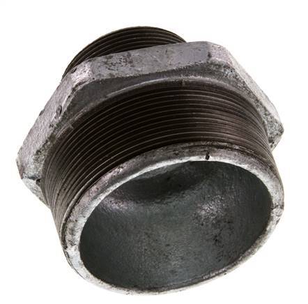 R 3'' x R 2'' Zinc plated Cast iron Double Nipple 25 Bar