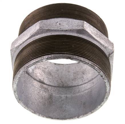 R 4'' Zinc plated Cast iron Double Nipple 25 Bar