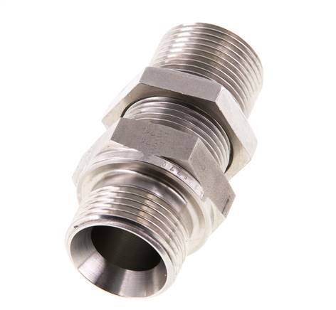 G 3/4'' Stainless steel Bulkhead Double nipple 325 Bar - Hydraulic