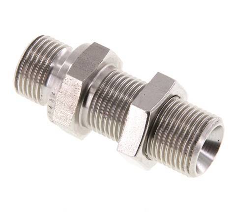 G 3/8'' Stainless steel Bulkhead Double nipple 325 Bar - Hydraulic