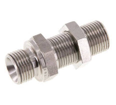G 3/8'' Stainless steel Bulkhead Double nipple 325 Bar - Hydraulic