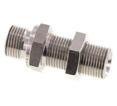 G 3/8'' Stainless steel Bulkhead Double nipple 325 Bar - Hydraulic