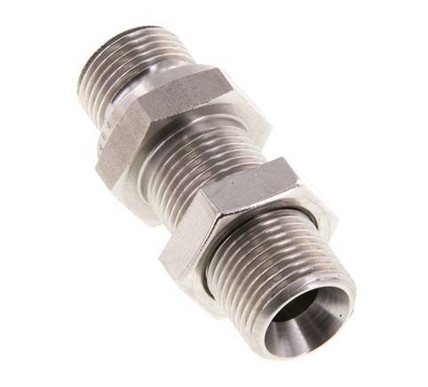 G 3/8'' Stainless steel Bulkhead Double nipple 325 Bar - Hydraulic