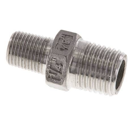 1/8'' NPT x 1/4'' NPT Stainless steel Double Nipple 16 Bar [2 Pieces]
