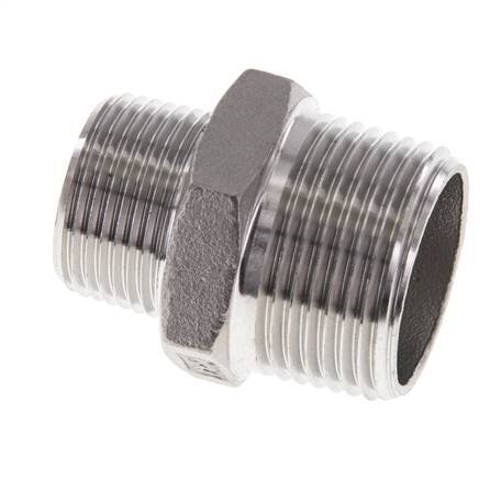 3/4'' NPT x 1'' NPT Stainless steel Double Nipple 16 Bar