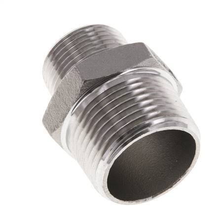 3/4'' NPT x 1'' NPT Stainless steel Double Nipple 16 Bar