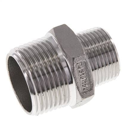 3/4'' NPT x 1'' NPT Stainless steel Double Nipple 16 Bar