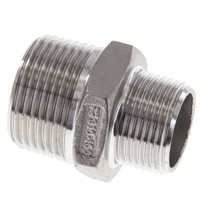 3/4'' NPT x 1'' NPT Stainless steel Double Nipple 16 Bar