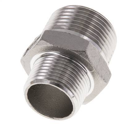 3/4'' NPT x 1'' NPT Stainless steel Double Nipple 16 Bar