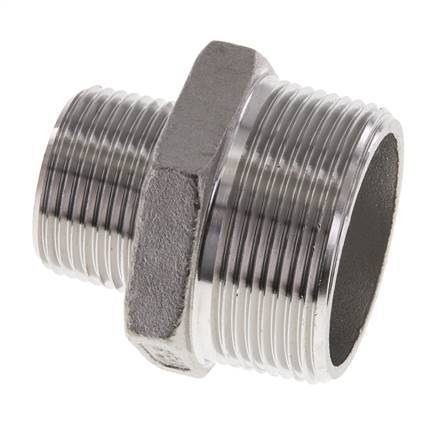 1'' NPT x 1 1/2'' NPT Stainless steel Double Nipple 16 Bar