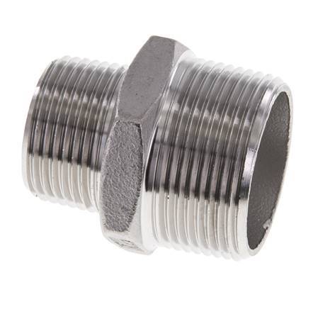 1'' NPT x 1 1/4'' NPT Stainless steel Double Nipple 16 Bar