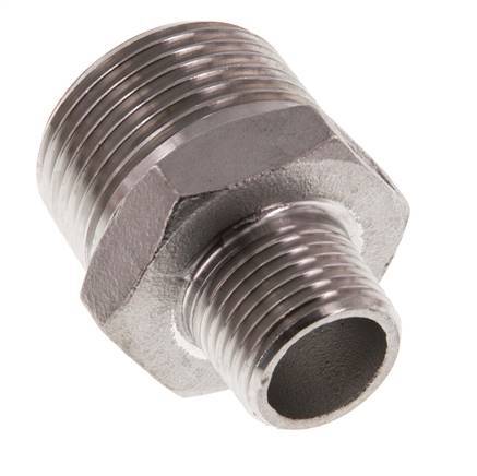 R 1'' x R 1/2'' Stainless steel Double Nipple 16 Bar
