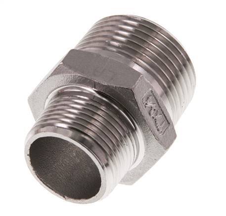 R 1'' x R 3/4'' Stainless steel Double Nipple 16 Bar