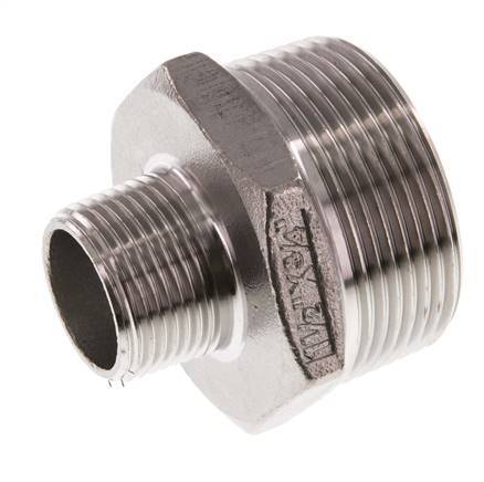 R 1 1/2'' x R 3/4'' Stainless steel Double Nipple 16 Bar