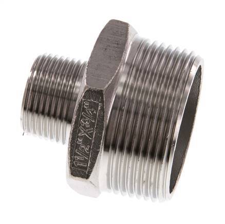 R 1 1/2'' x R 3/4'' Stainless steel Double Nipple 16 Bar