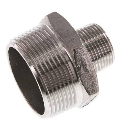 R 1 1/2'' x R 3/4'' Stainless steel Double Nipple 16 Bar