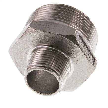R 1 1/2'' x R 3/4'' Stainless steel Double Nipple 16 Bar