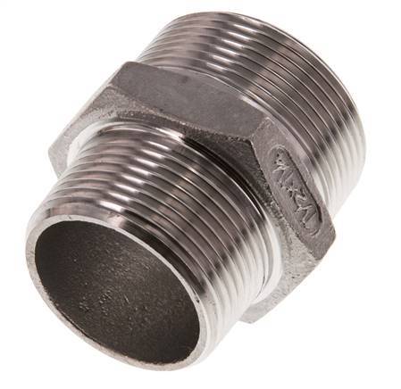 R 1 1/2'' x R 1 1/4'' Stainless steel Double Nipple 16 Bar