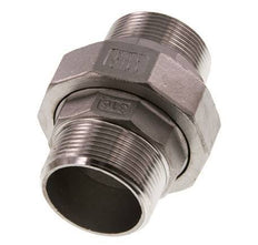 R 1 1/2'' Stainless steel Double Nipple 3-pieces with Conically sealing 16 Bar