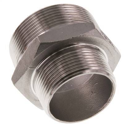 R 2'' x R 1 1/2'' Stainless steel Double Nipple 16 Bar