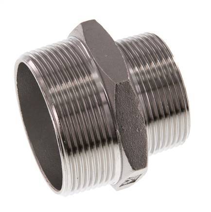 R 2'' x R 1 1/2'' Stainless steel Double Nipple 16 Bar
