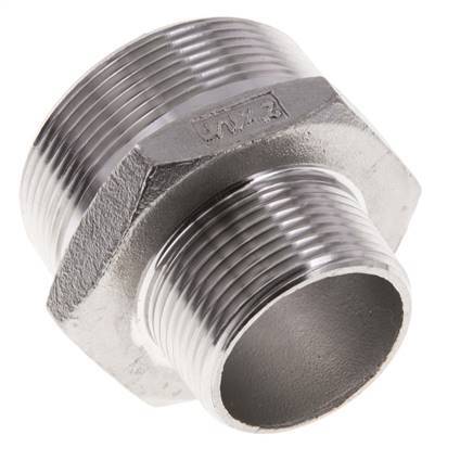 R 2'' x R 1 1/4'' Stainless steel Double Nipple 16 Bar