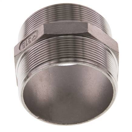 R 2 1/2'' Stainless steel Double Nipple 16 Bar