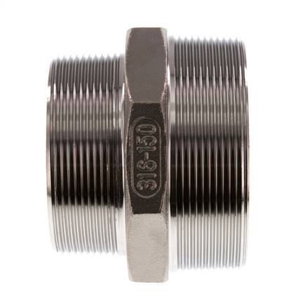 R 3'' x R 2 1/2'' Stainless steel Double Nipple 16 Bar