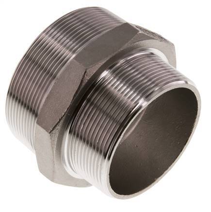 R 3'' x R 2 1/2'' Stainless steel Double Nipple 16 Bar