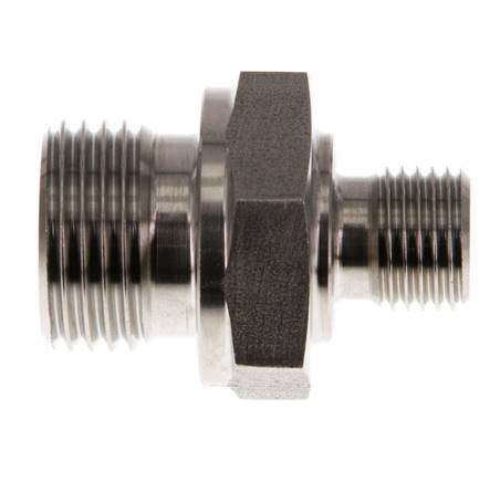 G 1/2'' x G 1/4'' Stainless steel Double Nipple 400 Bar - Hydraulic