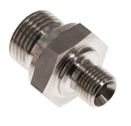 G 1/2'' x G 1/4'' Stainless steel Double Nipple 400 Bar - Hydraulic