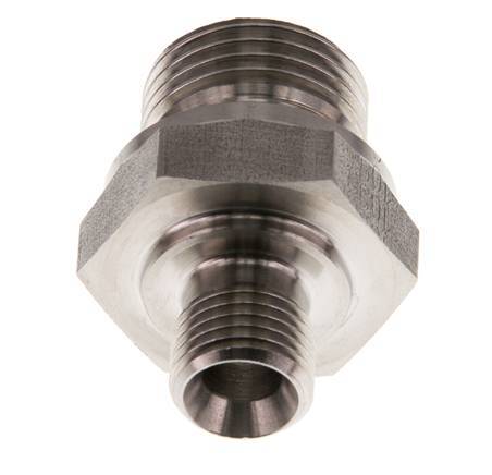 G 1/2'' x G 1/4'' Stainless steel Double Nipple 400 Bar - Hydraulic