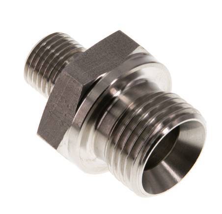 G 1/2'' x G 1/4'' Stainless steel Double Nipple 400 Bar - Hydraulic