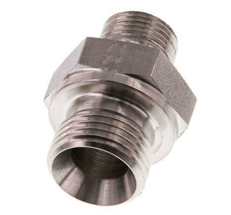 G 1/2'' x G 3/8'' Stainless steel Double Nipple 400 Bar - Hydraulic