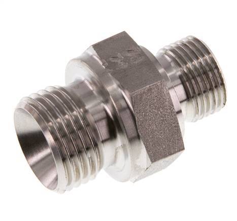 G 1/2'' x G 3/8'' Stainless steel Double Nipple 400 Bar - Hydraulic