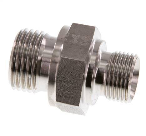 G 1/2'' x G 3/8'' Stainless steel Double Nipple 400 Bar - Hydraulic