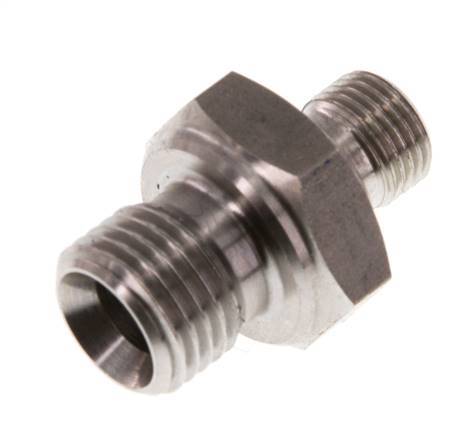 G 1/4'' x G 1/8'' Stainless steel Double Nipple 400 Bar - Hydraulic