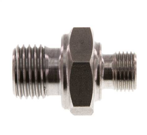 G 1/4'' x G 1/8'' Stainless steel Double Nipple 400 Bar - Hydraulic