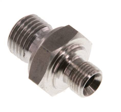 G 1/4'' x G 1/8'' Stainless steel Double Nipple 400 Bar - Hydraulic