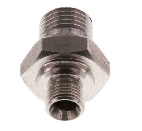 G 1/4'' x G 1/8'' Stainless steel Double Nipple 400 Bar - Hydraulic