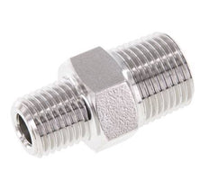 1/4'' NPT x 3/8'' NPT Stainless steel Double Nipple 210 Bar - Hydraulic