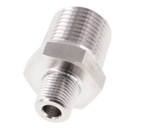 1/8'' NPT x 3/8'' NPT Stainless steel Double Nipple 210 Bar - Hydraulic