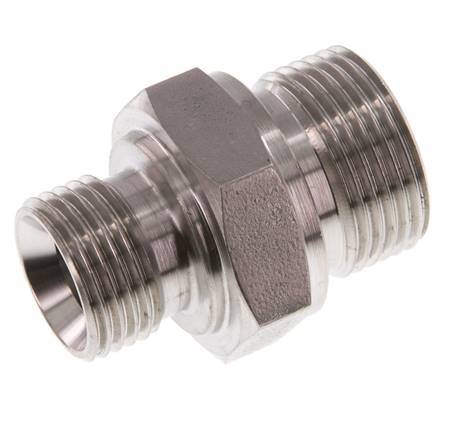 G 3/4'' x G 1/2'' Stainless steel Double Nipple 400 Bar - Hydraulic